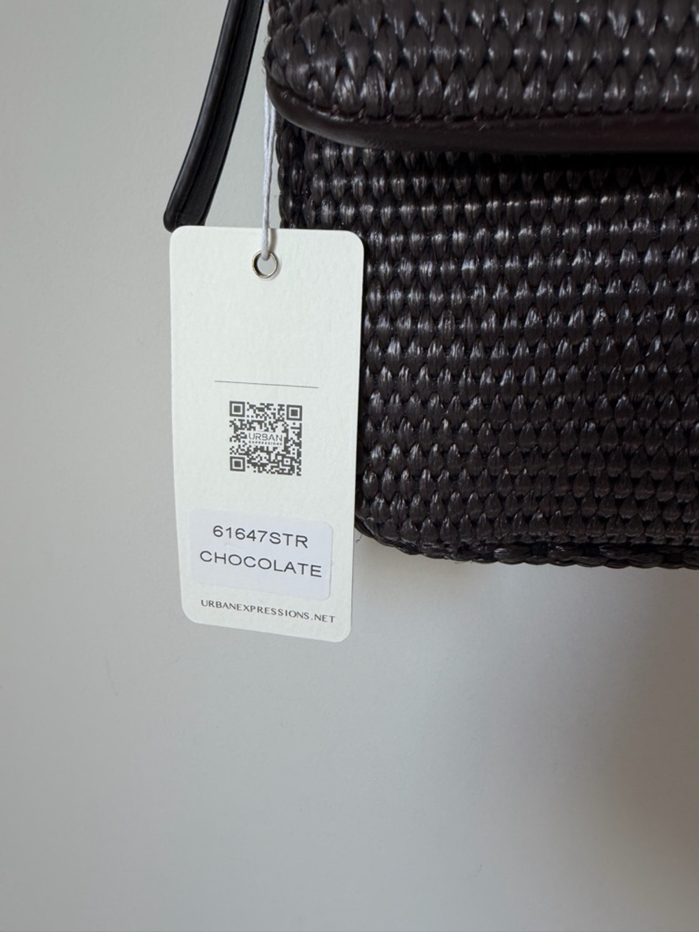 Dark Brown Woven Shoulder Bag with Gold Buckle - Picture 3 of 4